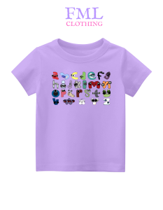 Kaos Anak-Anak Gambar Alphabet ABC-Z (usia 2-10 Tahun) Katun PE