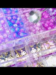 Kuromi DIY Beaded Bracelet Kit 500+ Pcs 10 Colors Jewelry Making Gift for Kids Girls