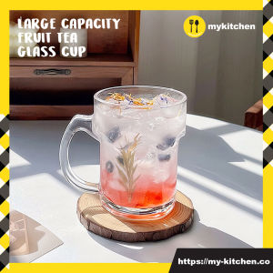 [MY KITCHEN] Large Capacity Fruit Tea Tumbler Glass Cup Mug Juice Drinkware Teacups Beer Cup Transparent Glass Glassware 大容量水果茶杯
