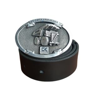 Pewterland Belt Buckle Mining Cipta Kridatama DT Kepala Sabuk Tambang Logam Timah Sabuk Kulit