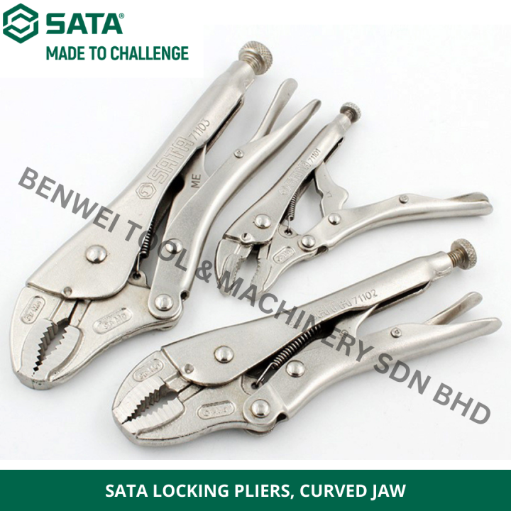 SATA LOCKING PLIERS, CURVED JAW 5'' 7'' 9'' / VICE GRIP / MOLE WRENCH ...