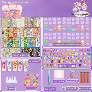 DIY GUkaaa Cangkir Es Krim Set / DIY Gantungan Kunci Akrilik Set Mainan Cream Gukaaa Set DIY Gukaaa Set Stiker Kartu Kotak Cream Gum Gukaaa Kartun Mainan Anak