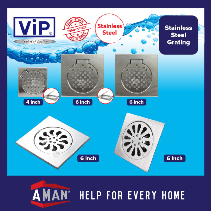 ViP Stainless Steel Floor Grating Bathroom Toilet Drain Pipe Cover