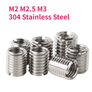M2 M2.5 M3 304 Stainless Steel Slotted Inside Outside Thread Adapter Screw Wire Thread Insert Sleeve Conversion Nut Coupler Convey