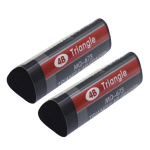 2Pieces Professional 4B Eraser Set Triangular Shape Rubber Eraser For Drawing Sketching Student School Office Supplies
