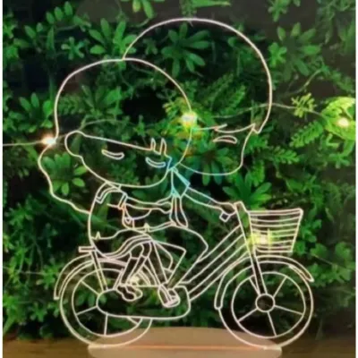LAMPU 3D ACRYLIC TIDUR AESTETIC 3 WARNA 3D PUTIH NATURAL KUNING HIAS ANAK HADIAH KADO FAIRY AKRILIK