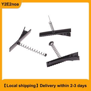 【Local shipping】 10Pcs Black Metal Pinch Alligator Hair Clips 40mm With Wire Spring Craft Hairpin For Fashion Party Favor Children Toy