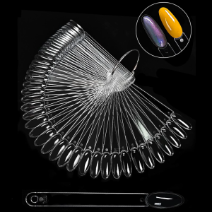 50 cái fan hâm mộ hình rõ ràng trưng bày móng Gậy Phụ Kiện Làm móng nghệ thuật cho sơn móng dạng gel thử nghiệm màu sắc và sử dụng thẩm mỹ viện