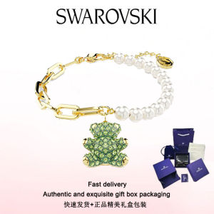 ♈Swarovski♈ Stylish Womens Jewelry The New Gold plated Bear multi-colored crystal gemstones Teddy Bear bracelet Valentines Day gifts birthday gifts Free genuine gift box