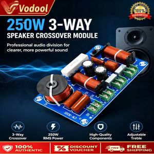 Durable 250W Speaker Crossover 3 Way Treble and Bass Frequency Divider for Professional Use