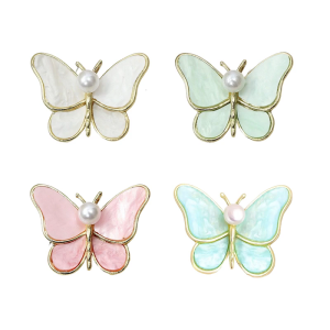 Pearls Shell Butterfly Brooch Sturdy Alloy Secure Fastener Comfortable Daily Wear Accessory
