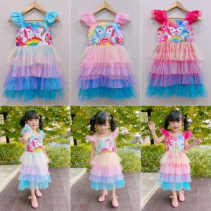 2-8ขวบ เดรสยูนิคอร์น แต่งกระโปรงมุ้งพาสเทล ชุดกระโปรง เดรสเด็กผู้หญิง เสื้อผ้าเด็กผู้หญิง ชุดเด็กผู้หญิง ชุดเด็กผญ ชุดเเจ้าหญิง [257]