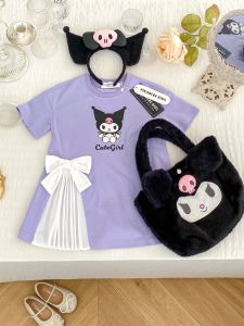 Ins Summer Girls Baby Cinnamoroll Babycinnamoroll Melody Clow M Hello  Four-Color Bow Dress T-shirt Skirt