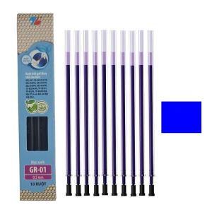 Vỉ 10 ruột bút gel nước Thiên Long GR-01 / GR01 ngòi 0.5mm thay cho các loại bút gel dạng đậy nắp