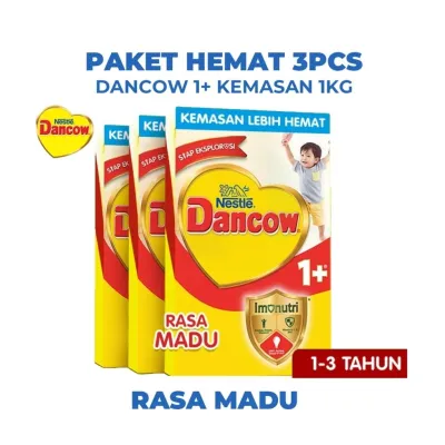 Dancow 1+/3+/5+ Rasa Madu/Vanila Kemasan 1Kg Paket 3PCS - Susu Pertumbuhan Anak