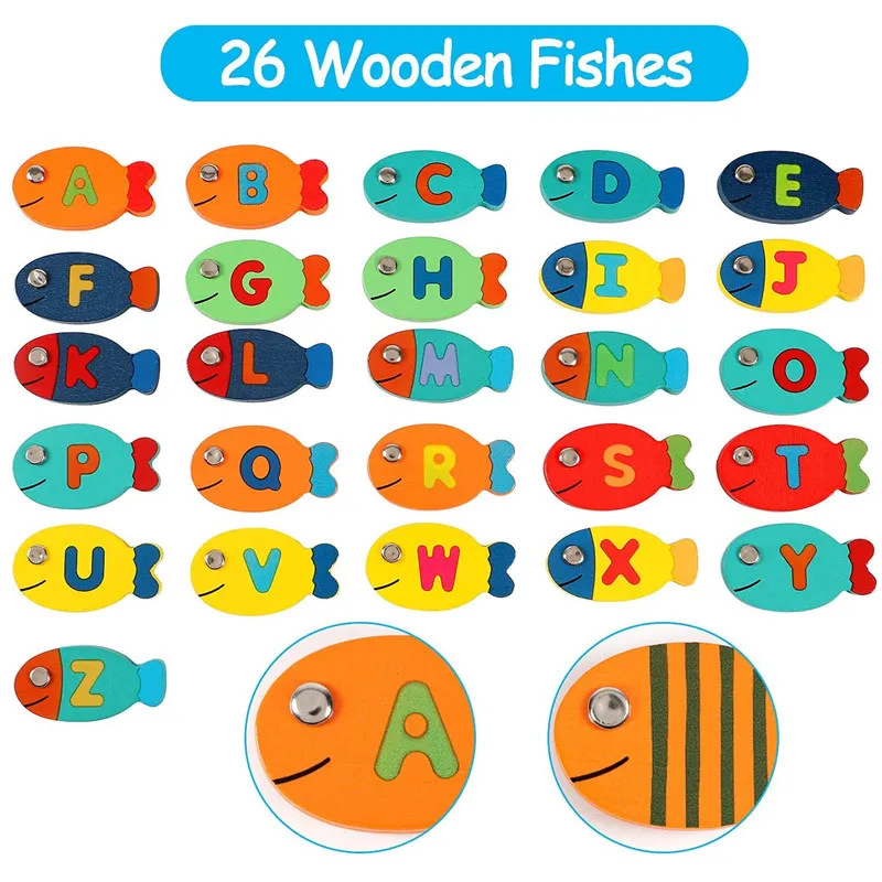 Moulty Magnetic Fishing Game Toddler Wooden Toys Preschool
