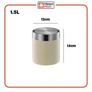 EKO Dustbin | Fandy | EK9204 | Trash Bin | Waste Bin | Stainless Steel | Swing Lid Table Bin | 1.5L | Multiple Color