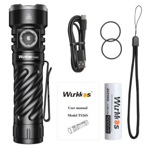 Wurkkos TS26S Rechargeable 21700 LED Powerful Flashlight 519A Max 3100LM IPX8 with Mag-Tail Torch 3A Reverse Charging for Hiking