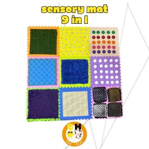 Sensory Mat 9 in 1 Mainan Edukasi Montessori Anak Bayi Playmat Matras Tekstur Sensori byGhEduPlay