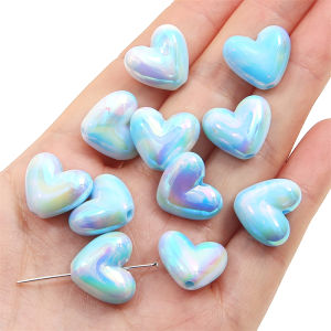 ลูกปัดอะคริลิครูปหัวใจน่ารัก5ชิ้นขนาด17X15มม. สำหรับต่างหูสร้อยคอสร้อยข้อมือพวงกุญแจแบบ DIY เครื่องประดับทำเครื่องเพชร