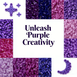 2.6mm Bulk Purple Color Series Perler Beads Refill Pack - 1000/5000pcs Fusible DIY Art Craft Fuse Beads for Mosaic Puzzle Kits h260820