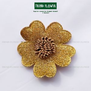 Bunga kain Monte Kuning  gold aksesoris hiasan seserahan souvenir pernikahan murah