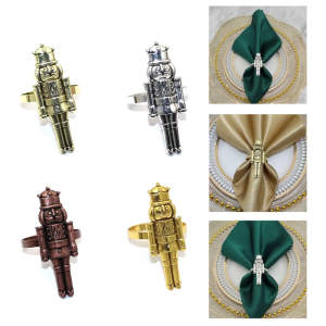 6 cái bánh kẹp hạt dẻ giáng sinh khóa Khăn ăn Vòng giữ khăn ăn lính trang trí bàn ăn tiệc đám cưới năm mới