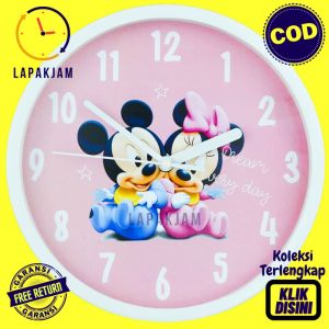 Jam Dinding Analog Dekorasi Kamar Anak Unik Besar Karakter NN1717 Daisy Duck Modern