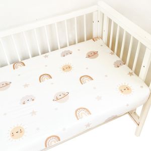 Baby Cot Bedsheet Fitted Sheet Mattress Cover for Newborn Cots Cribs Protector  Washable Elastic Bed Sheets 60cm x 120cm