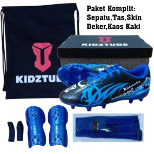 KIDZTUBS Sepatu Bola Anak Paket Komplit Sepatu Bola Tas Skin Deker Kaos Kaki Usia 6-10 Tahun Size 28 29 30 31 32 33 34 35 36 37 KDZ1859010425