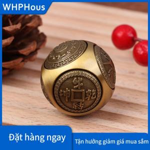 WHPHous Sáu mặt bốn phước lành may mắn tiền Fidget Spinner Brass giảm căng thẳng Cube Giải Nén bóng Fidget đồ chơi thủ công