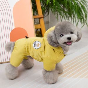 OUTOPEN Thicken Winter Dog Jumpsuit Warm Waterproof Dog Cotton Jacket Fashion Padded Design Dog Four Legged Clothing Autumn Winter