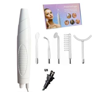5-in-1 high frequency face wand improves skin elasticity portable handheld high skin therapy wand machine neon argon.
