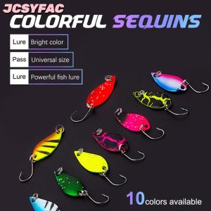 JCSYFAC Duy Nhất Móc Scoop-Hình Xoay Spinner Sequins Câu Cá Lure Câu Cá Giải Quyết Cho Bass Cá Perch Móc Nhân Tạo