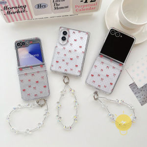 Phone Case For SAMSUNG Galaxy Z Flip 8 Z Flip 7 6 5 Fold 8 Transparent TPU Butterfly Bowknot Cover Classic Couple Korean Aesthetic