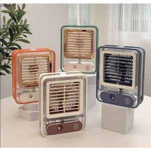 Quạt Hơi Nước Mini Để Bàn - Quạt Phun Sương Sạc Tích Điện Trong Suốt 3 Cấp Độ Gió  Cảm Ứng NANO