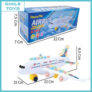 Smile - Mainan Anak Pesawat Airbus A380 Miniatur Pesawat Lampu Bump And Go