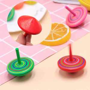 Set 10 Đồ chơi con quay bằng gỗ nhiều màu cho bé-HAUSE
