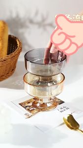 YoPo 200ml Glass Ice Cream Cup Dessert Pudding Bowl Multifunctional Glass Food Cup for Cocktail Party 1Pc