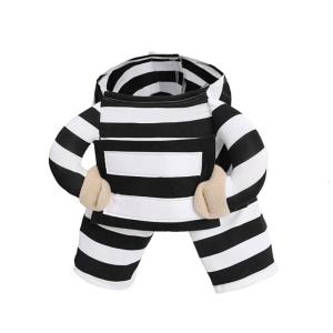 Funny Striped Prisoner Outfit for Small to Large Dog Cats Pet Costume Festival Event Gathering Event Photography Wear