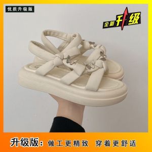[Free Shipping] Thick-Soled Versatile Sandals For Women Perfect For Summer And Easy To Pair With Dresses New Style Roman-Style One-Strap Sandals