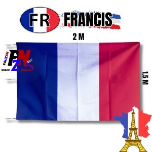 Bendera France Poliester Peles Grade A Mengkilap (3m)