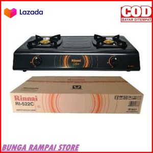 RINNAI 522C Kompor Gas 2 Tungku BAHAN TEFLON BISA PILIH VARIAN+selang