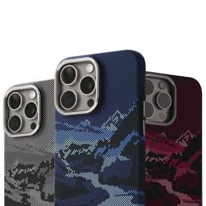 Abstract Landscape Relief for MagSafe Phone Case for iPhone 17 16 15 Pro Max Wireless Charging Alloy Lens Shield Hard PC Cover