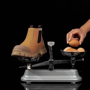 Men’s safety work boots featuring a steel toe for impact and puncture protection. These men’s boots are lightweight comfortable to wear and provide overall protection.