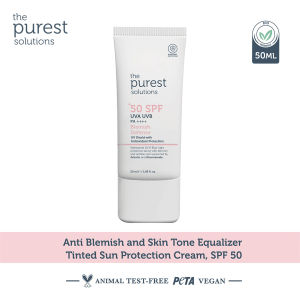 The Purest Solutions Blemish Defense SPF50 UVA UVB PA++++ 50ml | Anti-aging Daily Moisturizer Sunblock Tinted Sunscreen Niacinamide Alpha Arbutin Hyaluronic Acid All Skin Type