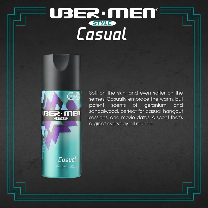 Uber Men Deodorant Bodu Spray Freedom Xtreme Casual Freedom 125ml