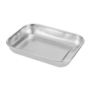 Rây lọc nhà bếp hình chữ nhật chống gỉ với lưới chặt lỗ giải pháp thoát nước nhanh cho mì ống trái cây