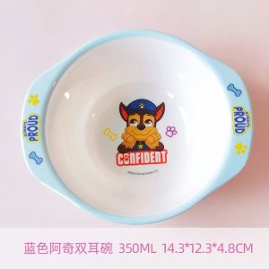 PAW PATROL Childrens cartoon bowl Learning to eat Babys tableware Children spoon Tableware Melamine Bowl Anti-Shock Drop-Proof Soup Bowl for Kids