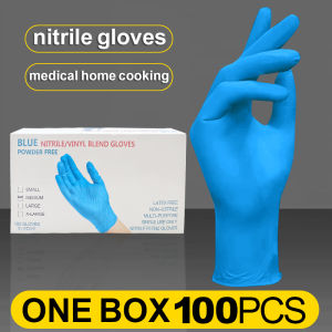 100pcs Vinyl Nitrile Gloves Powder Free Latex Free Non-Sterile Disposable Gloves for Exam Food Service Cleaning & Home Use (1 Box)